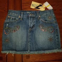 Limited Edition Denim Mini Skirt Bejewelled And Studded. Size 26, Pics And Measurements Part Of Description, Please Refer To For Best Fit And Condition. New With Tags Carol Core, Tan Leather Skirt, Tropical Core, Pinterest Wardrobe, Zebra Print Skirt, Rodeo Outfits, Distressed Denim Skirt, Jean Mini Skirts, Denim Skirt Women