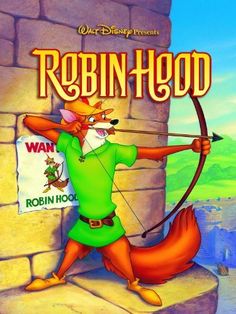 the adventures of robin and the boss dvd cover with an image of a fox holding a bow