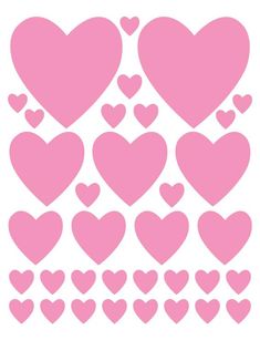 pink hearts are arranged in the shape of heart shapes