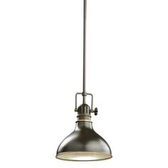 Kichler - 2664OZ - One Light Mini Pendant - Hatteras Bay - Olde Bronze Vintage Industrial Kitchen, Affordable Lighting, Bronze Fixtures, Bulbs Indoor, Kichler Lighting, Mini Pendant Lights, Simple Lighting, Hanging Pendant Lights, Vintage Industrial