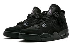 Nike Air Jordan 4 Retro 'Black Cat' 2006 Black/Black/Light Graphite 308497-002 Air Jordan 4 Black Cat, Black Cat 4s, Black Cat Breeds, Jordan 4 Black, Retro Basketball Shoes, Jordan 4s, Jordan 4 Retro, Air Jordan 4 Retro, Air Jordan 4