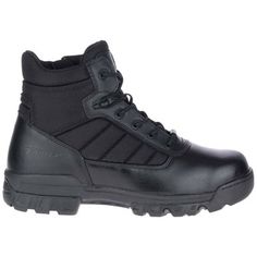 The Bates Tactical Sport is a 5-inch tactical boot featuring a combination of durability, comfort, and performance at an fantastic value. Featuring durable black leather and a performance nylon upper that comprises a sturdy construction that you immediately notice the moment you pull them on with the efficient YKK side zipper. Expertly balanced with a moisture wicking mesh lining, cushioned insert and cement construction for agility and breath-ability comparable to your favorite everyday running shoe - all things any police officer would be thankful to have out on duty. Plus, a non-metallic construction not only cuts down on weight, but is also ideal for working around metal detectors and other sensitive equipment whether at the station or on a call. Beneath your feet, you're standing on a Tactical Gore-tex Work Boots Abrasion-resistant, Combat Style Hiking Boots For Outdoor Work, Combat Style Fade-resistant Work Boots For Outdoor, Fade-resistant Combat Hiking Boots For Outdoor Work, Fade-resistant Combat Waterproof Boots For Outdoor Activities, Fade-resistant Combat Work Boots For Outdoor, Combat Style Gore-tex Work Boots, Combat Gore-tex Boots Impact Resistant, Functional Fade-resistant Combat Boots For Hiking