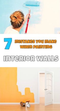 a woman painting the walls with paint rollers