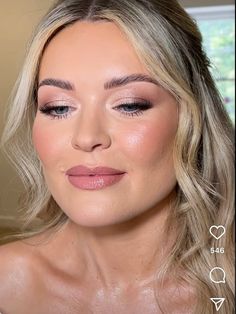 Formal Makeup For Blue Eyes Blonde Hair, Wedding Makeup Round Eyes, Wedding Makeup With Blue Eyes, Soft Glam Makeup Fair Skin Blue Eyes, Bride Makeup Light Skin, Bridesmaid Makeup Blue Eyes Pale Skin, Winter Bridal Makeup Brown Eyes, Blonde Makeup Looks Blue Eyes, Lindsay Lohan Makeup