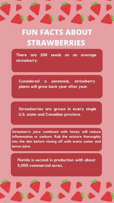 the strawberry info sheet is shown in red