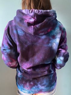 Super soft sweatshirt with ice tie dye method!  Great to wear with leggings, jeans, or shorts Adult Sizes offered: Small Medium Large X-Large 2XL *additional sizes available upon request, additional cost may apply SHIRT DESCRIPTION: *Next Level 9303 Unisex Pullover Hood *7.4 oz., 80% cotton/ 20% polyester fleece *Sueded jersey lined hood with drawcord *Inside neck patch for printable label *1x1 ribbed cuffs and waistband *Sideseamed *Front pocket *Tear-away label CARE INSTRUCTIONS *Wash with like colors, inside out, gentle cycle *Lay flat to dry or hang (may be dried on low heat) *Do not iron on graphic *Due to the homemade tie dye process, colors may vary from pictures.  Please keep in mind that items pictured are for reference only and your item will arrive with its own unique tie dye ef Tie Dye Sweatshirt For Winter, Purple Stretch Casual Sweatshirt, Casual Purple Stretch Sweatshirt, Relaxed Fit Tie Dye Sweatshirt, Oversized Tie-dye Sweatshirt For Loungewear, Trendy Tie-dye Sweatshirt Relaxed Fit, Oversized Tie Dye Sweatshirt For Loungewear, Trendy Tie Dye Sweatshirt With Relaxed Fit, Trendy Tie Dye Sweatshirt Relaxed Fit