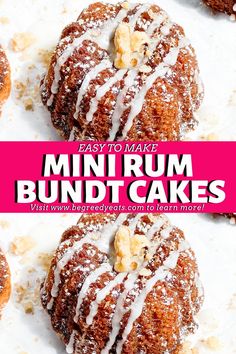 an image of mini rum bundt cakes with icing