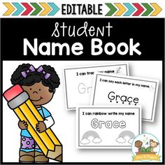 an editable student name book for grade 1