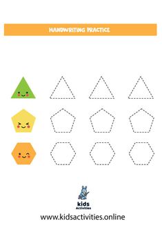 the printable worksheet for kids to learn how to draw shapes and numbers