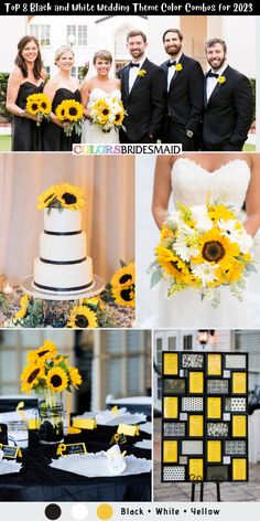 sunflowers and black and white wedding colors