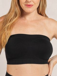 It’s time to ditch uncomfortable strapless bras you have to readjust all day. Meet the Truekind® Convertible Strapless Bandeau Bra, a seamless strapless style designed for all-day wireless support. Our breathable and stretchy fabric technology is designed for women of every body type, eliminating lines and creating a smooth fit. With stay-put silicone grip and soft side boning, feel confident and supported all day, every day. Wear your bandeau with any outfit, with the adjustable, removable straps. All-day, everyday comfort Breathable and stretchy new fabric technology Goodbye slipping, with anti-slip silicone grip Seamless design for a smooth fit Convertible straps for customizable support No wires, no problems. Wireless Strapless Bra, Bra Crafts, Tube Bra, Strapless Bras, Bra Image, Wireless Bras, Strapless Bralette, Strapless Bandeau, Bandeau Bra