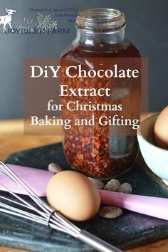 an image of homemade christmas baking and gifting with eggs in a jar on a table