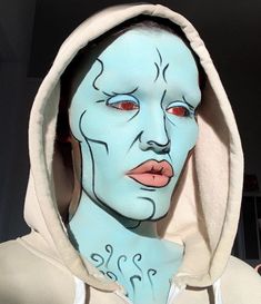 Handsome Squidward, Face Paint Makeup, Makeup Humor, Pretty Halloween, Character Makeup, Halloween Makeup Inspiration