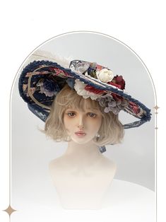 Hat 1: Wide brim hat  Hat 2: Mini hat  This price is for a hat or a KC only. Kawaii Vintage, Mini Hat, Blue Fairy, Kawaii Accessories, Vintage Gothic, Gothic Punk, Wide Brimmed Hats, Brim Hat, Lolita Fashion