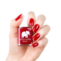 Unwrap Me - ella+mila Nail Polish Bottle, Nail Polish Bottles, Red Nail Polish, Red Nail, Vegan Animals, Nail Polish Collection, Red Nails, Essie, Press On Nails