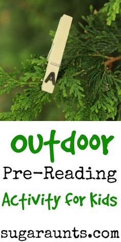 an outdoor pre - reading activity for kids to learn how to read the book outdoors