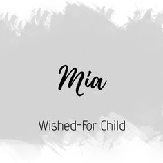 the word mia is written in black and white