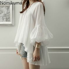 White Chiffon Blouse With Short Sleeves, White Casual Chiffon Top, Casual White Chiffon Top, White Chiffon Casual Tops, White Casual Chiffon Blouse, Casual White Chiffon Blouse, Apricot Dress, Plaid Jacket Women, Korean Blouse