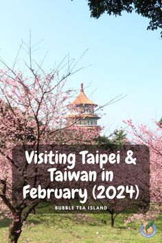 a sign that says visiting tapei & taiwan in february 2021 bubble tea island