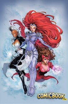 the cover to x - men vol 2, featuring two women and one man with red hair