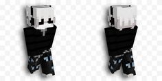 two minecraft creepers standing side by side in black and white clothes, with one wearing