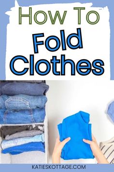 how to fold clothes with text overlay