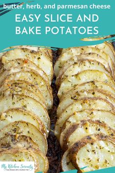 baked potatoes with butter, herb, and parmesan cheese are the perfect side dish