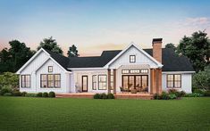 this is an artist's rendering of the front elevation of these country house plans