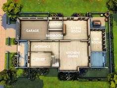 an overhead view of a house with lots of rooms