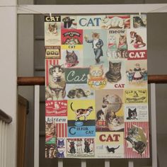 an old poster with cats on it's side and the caption cat meow