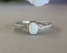 White Opal Engagement Ring, Sterling Silver Promise Rings, Fire Opal Ring, Opal Ring, Girly Jewelry, White Opal, Opal Jewelry