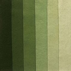 the colors of green are arranged in rows