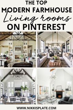 Top Modern Farmhouse Living Rooms on Pinterest! Best Modern Farmhouse Living Room Decor Ideas; The farmhouse living room is a space of comfort, warmth, and style. Find all your Farmhouse-Style Living Room Decor Ideas here! {Modern Farmhouse Living Room Decor Ideas, Farmhouse living room decorating ideas, Modern farmhouse living room decorating ideas, modern farmhouse living room design, rustic farmhouse living room decor} Modern Farmhouse Living Room Chandelier, Modern Farmhouse Decor Living Room Interior Design Farm House, Farmhouse Living Room With Fireplace, Small Modern Farmhouse Living Room, Black And White Farmhouse Living Room, Modern Farmhouse Living Room Wall Decor, Modern Farmhouse Living Room Design, Living Room Decorating Ideas Modern, Farmhouse Livingroom Decor