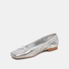 ANISA Ballet Flats Silver Distressed Leather | Designer Ballet Flats – Dolce Vita Elegant Leather Ballet Flats For Fall, Classic Evening Ballet Flats For Fall, Elegant Closed Toe Ballet Flats For Fall, Classic Evening Ballet Flats For Spring, Elegant Spring Ballet Flats With Bow, Designer Ballet Flats, Silver Ballet Flats, Silver Flats, Dolce Vita Shoes