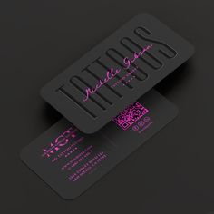 Tattoo Artist Tattooist Black Pink Business Card Cool Business Card Design, Tattoo Artist Business Cards, Shop Tattoo, Pink Business Card, Pink Business, Professional Business Card Design, Black Business Card, Modern Tattoos, Cool Business Cards