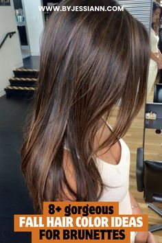 8+ Gorgeous Fall Brunette Hair Color Ideas - Including Sunkissed Brunette! Burnett Fall Hair, Dark Highlights For Brown Hair, Brunette Hair Low Maintenance, Best Hair Color For Neutral Skin Tone And Brown Eyes, Dark Brown Hair Subtle Highlights, Dark Brown Babylights, Brown Hair With Hazel Eyes, Brunette Hair Color With Highlights And Lowlights, Med Brown Hair With Highlights