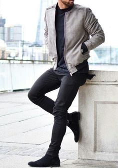 Grey Jeans Men, Grey Jacket, Denim Shirts, Hipster Mens Fashion, Jeans Shirt, Mens Fashion Classy