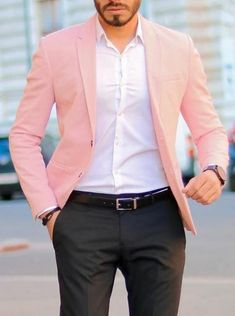 Lack finish came uncovering Pink Blazer Men, Jodhpuri Suits For Men, Indian Men, Classy Suits, Mens Fashion Blazer, Men Fashion Casual Shirts, Black Pants Men, Men Suit, Mens Casual Dress Outfits