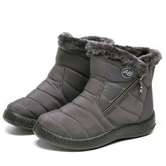 Ecetana ankle boots are designed to keep you warm and cozy with their faux fur lining, making them ideal for daily wear in chilly weather. The zipper closure ensures a secure fit, while the anti-slip sole provides excellent traction on any surface. Whether you're walking in the snow or exploring the great outdoors, these boots will keep your feet dry and comfortable. Crafted for adult females, our Women Snow Boots are a must-have for winter. Don't let the cold weather stop you from enjoying your Russian Boots, Boots 2020, Ankle Snow Boots, Warm Winter Boots, Warm Snow Boots, Waterproof Snow Boots, Winter Shoes For Women, Winter Ankle Boots, Waterproof Winter Boots