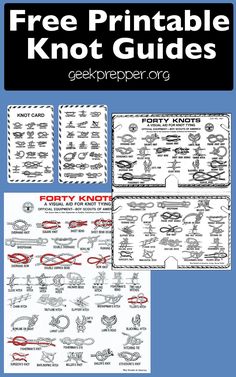 the free printable knot guide for knitting