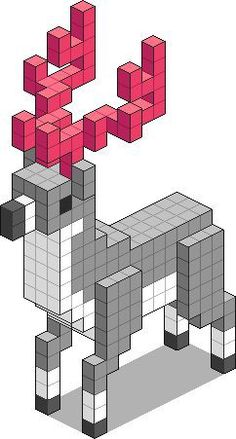 an image of a dog made out of cubes