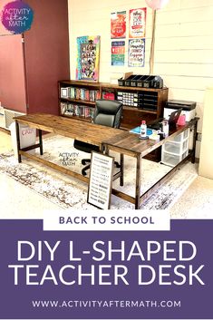 the back to school diy shaped teacher desk