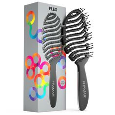 PRICES MAY VARY. FASTER DRYING TIME - The vents allow air to pass through the brush, which helps to dry hair more quickly when using a blow dryer, reducing heat exposure and potential damage. REDUCED HAIR DAMAGE - The flexible design of the brush bends and adjusts to the contours of your scalp, minimizing breakage and pulling, making it gentler on hair compared to rigid brushes. ENHANCED VOLUME AND LIFT - The vented design helps to lift the hair at the roots during blow-drying, creating more vol Detangle Curly Hair, Thick Natural Hair, Curly Hair Brush, Natural Hair Brush, Tangle Free Hair, Hair Brush Set, Detangling Hair, Detangling Hair Brush, Blow Dry Hair