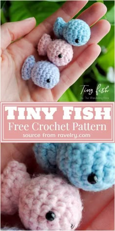 tiny fish crochet pattern is shown here