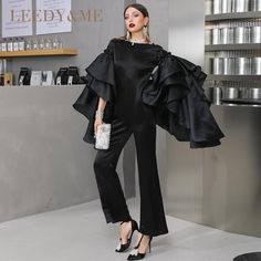 O1CN019jBOCV1Nws907mDGC__1580151635.jpg Mother Of Groom Outfits, Cocktail Jumpsuit, Shopping Therapy, Silk Jumpsuit, Designer Jumpsuits, Ab Workout, Groom Outfit, Good Girl, Ruffled Sleeves