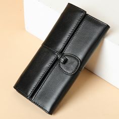 Free U.S. shipping. Style:  , color:Black, suite for season：Spring, Summer, Autumn ，Going out, Travel, Work, Material Genuine Leather, Black Genuine Leather Long Wallet Card Hold Vintage Women's Wallets Luxury Rectangular Wallets For Work, Long Wallet Woman, Black Suite, Leather Long Wallet, Women's Wallets, Vintage Backpacks, Oversized Tote Bag, Women Wallet, Woven Tote Bag