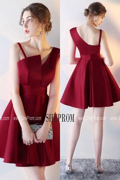 Short Aline Burgundy Red Homecoming Dress with Straps HTX86011 at #SheProm. Shop thousands of dresses range from Homecoming,Party,Red,A Line Dresses,Short Dresses,Customizable Dresses and so on. Not only selling formal dresses, more and more trendy dress styles will be updated daily to our store. Shop now to get $10 off! #littlereddress Elegant Burgundy Dress For Homecoming, Red Knee-length Evening Dress For Prom, Formal Red Fit And Flare Mini Dress, Red A-line Mini Dress For Party Season, Red Knee-length Party Dress, Red Knee-length Mini Dress Feminine Style, Red Knee-length Mini Dress For Wedding, Red Knee-length Mini Dress For Prom Season, Short Aline