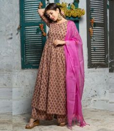 Jaipuri Suits, Kurti Style, Cotton Anarkali, Cotton Kurti Designs, Anarkali Kurta, Dupatta Set, Online Shopping India, Anarkali Suit, Embroidery Fashion