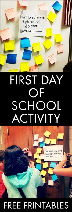 the first day of school activity is free printables for students to use on their bulletin boards