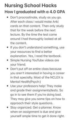 the nursing school hacks page with instructions on how to use it and what you can do